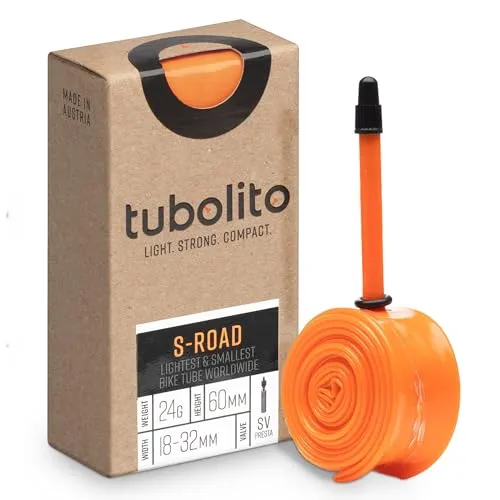Tubolito S-Tubo Road TPU Inner Tube 700C x 18-28 mm, 42/60/80mm Presta Valve - Light & Compact