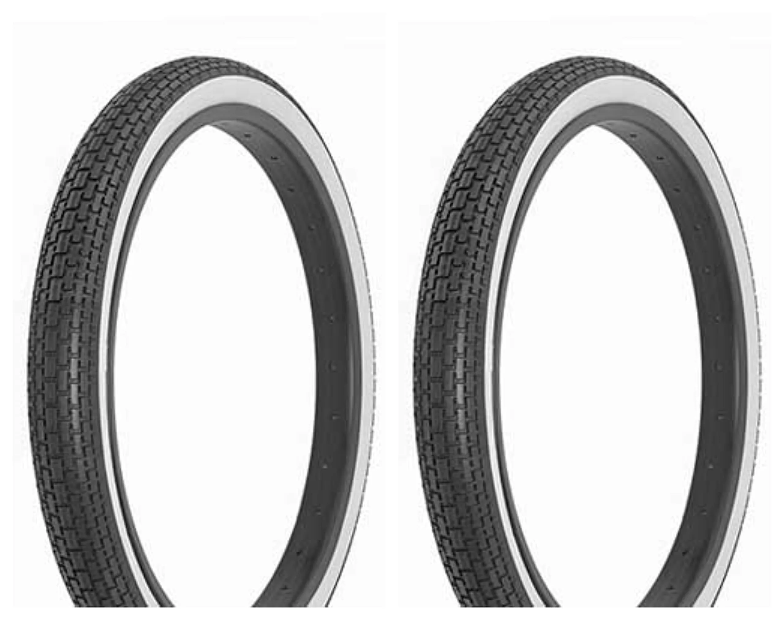 Two Bike Tire 20 x 1-3/4 S7 Black/White Side Wall FR-120A