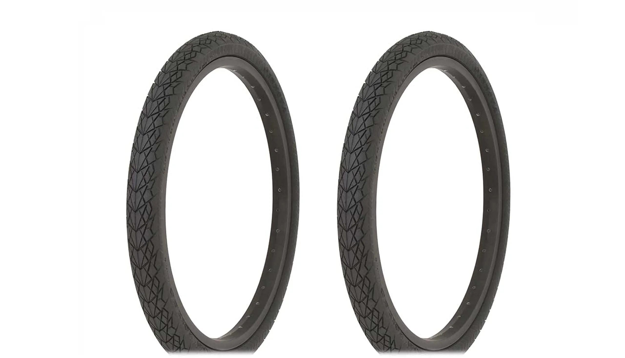 Two Bike Tires 20 x 1.50 Black/Black Side Wall by Innova - Standard Style, PSI 35-65