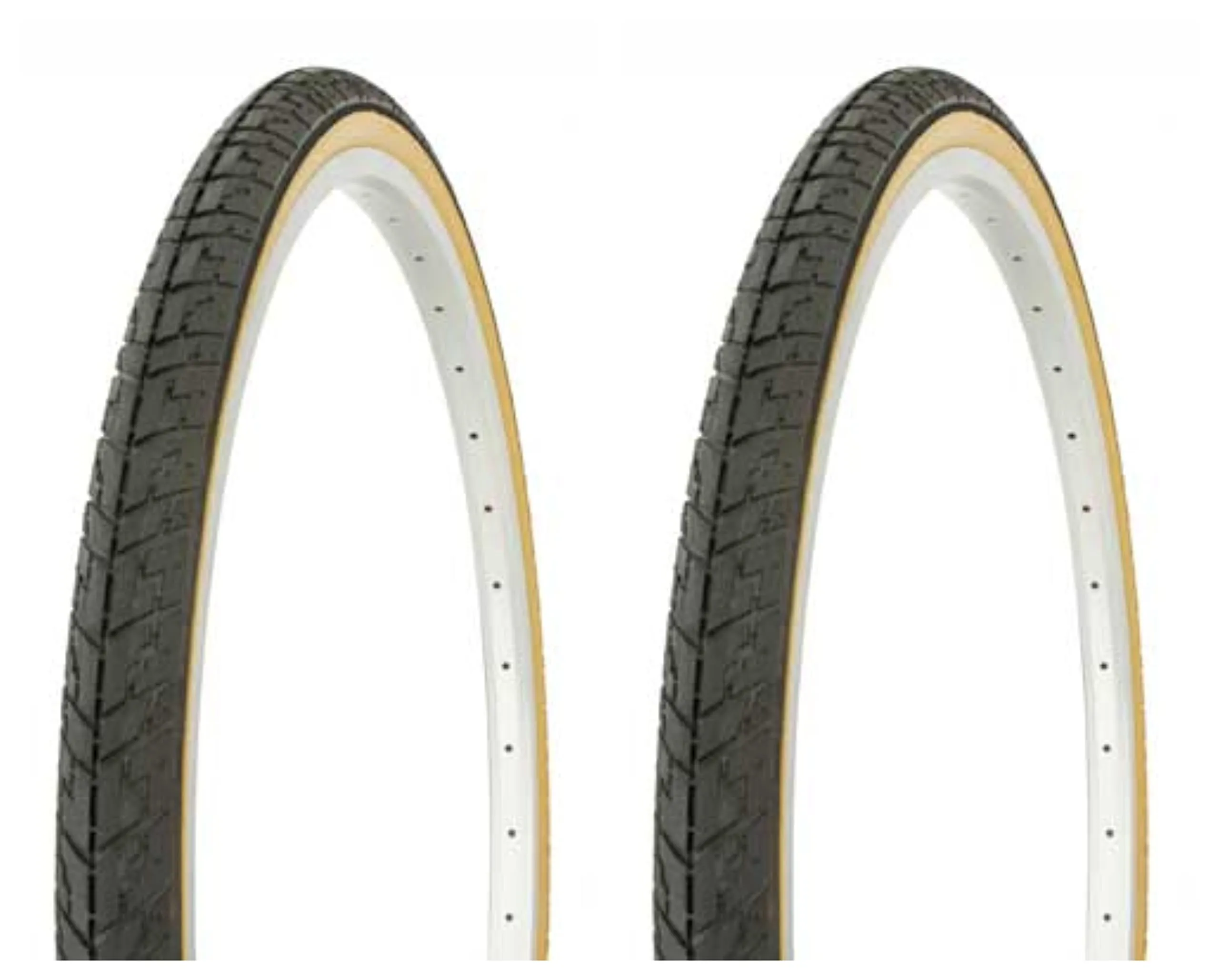 Two Bike Tires Duro 24 x 1 3/8 Black/Gum Side Wall HF-109 - Cross Ranger, Wire Bead, Standard Style