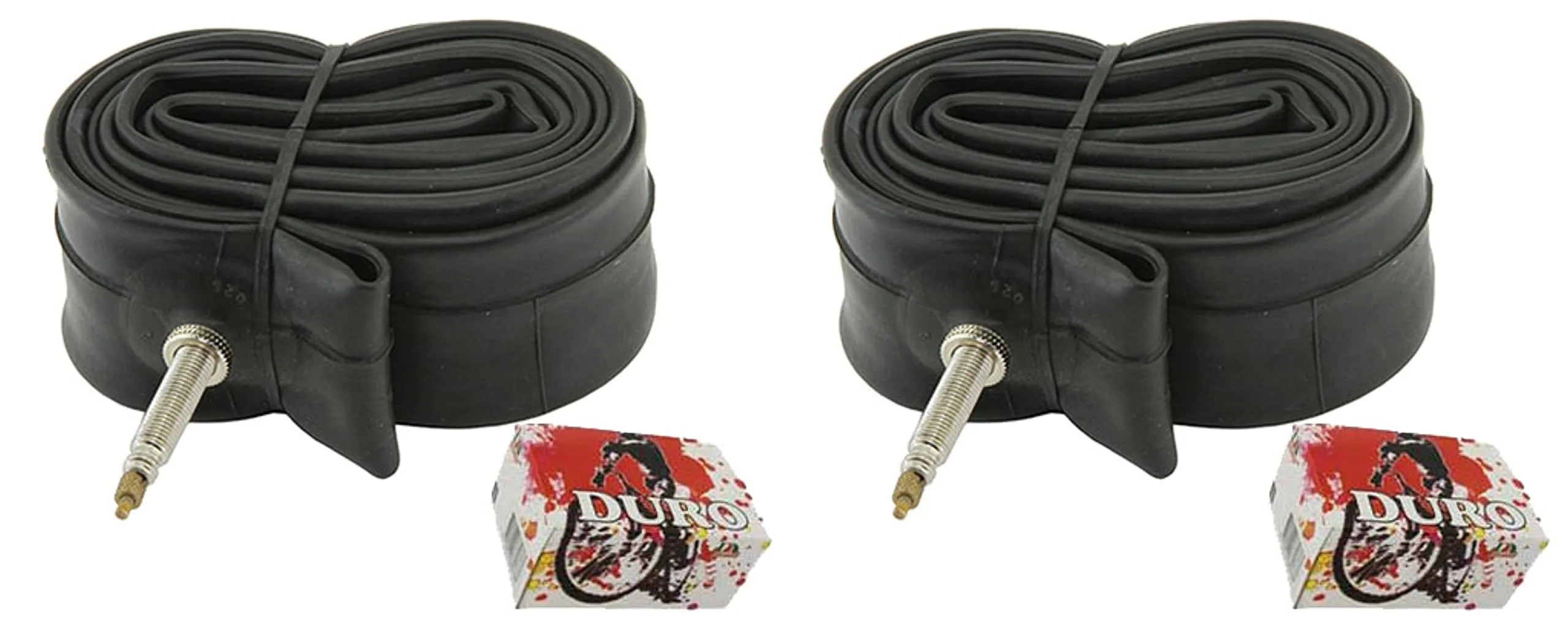 Two Duro 20' Bike Tubes 1.75/2.125 with 33mm Presta Valve - Reliable Bicycle Accessories