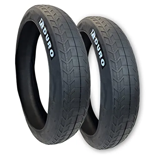 Two Duro 24x4.0 Fleetwood Semi-Slick Street Bike Tires - Folding Beads, Black, 60 TPI, Durable