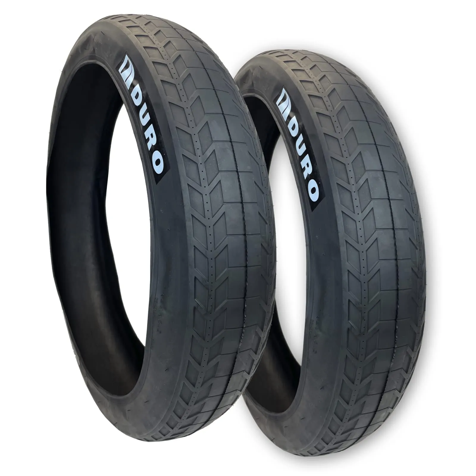 Two Duro 26x4.0 Fleetwood Semi-Slick Street Bike Tires - Folding Beads, Black, 60 TPI