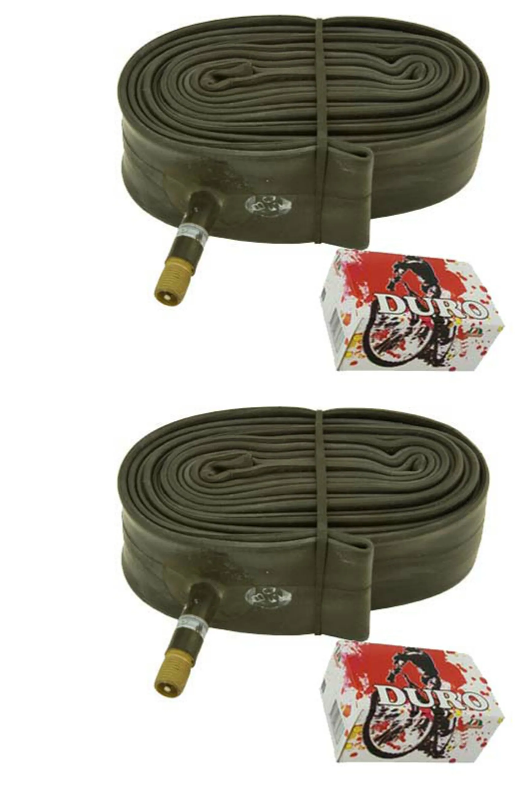 Two Tube Duro 26' x 1 3/8' 33mm Standard Schrader Valve Bicycle Tube Pair for Lowrider & Cruiser