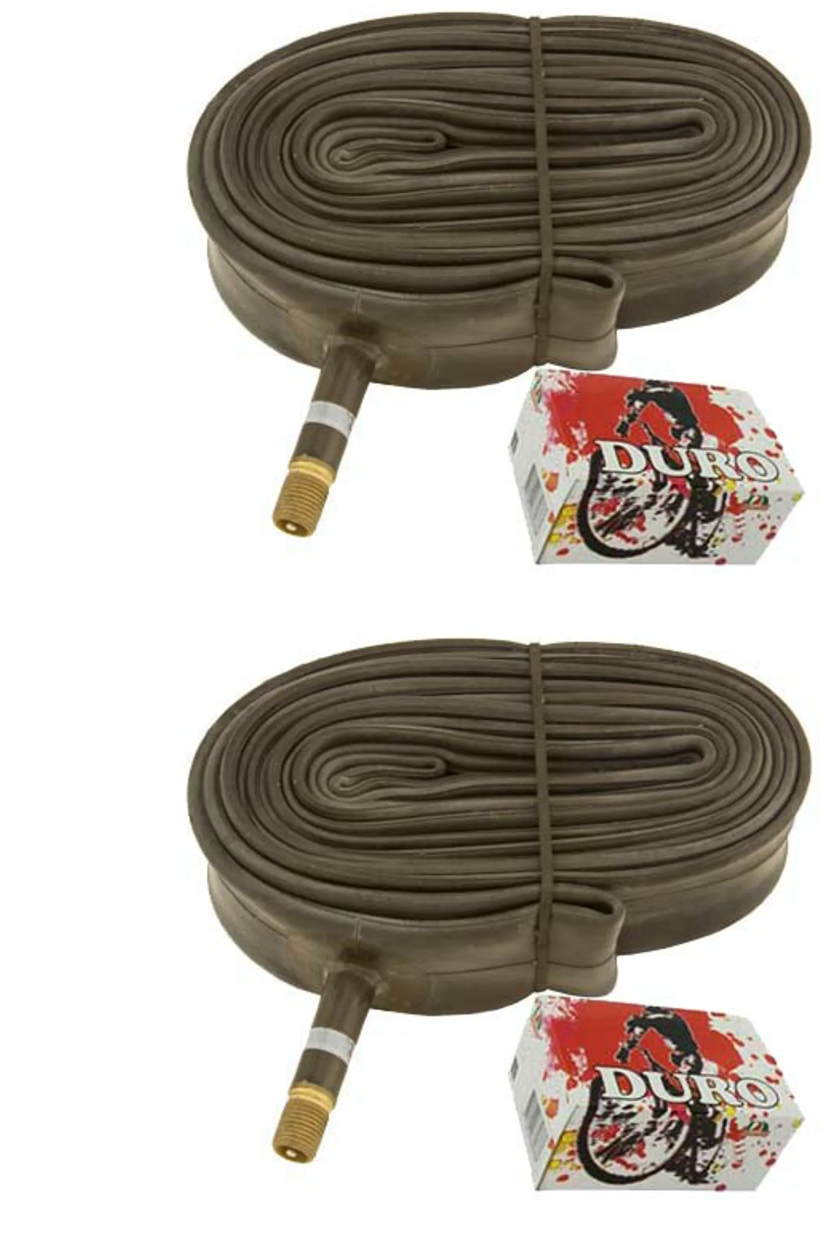 Two Tube Duro 27' x 1 1/8'-1 1/4' Bicycle Tube Pair with Standard Schrader/Valve
