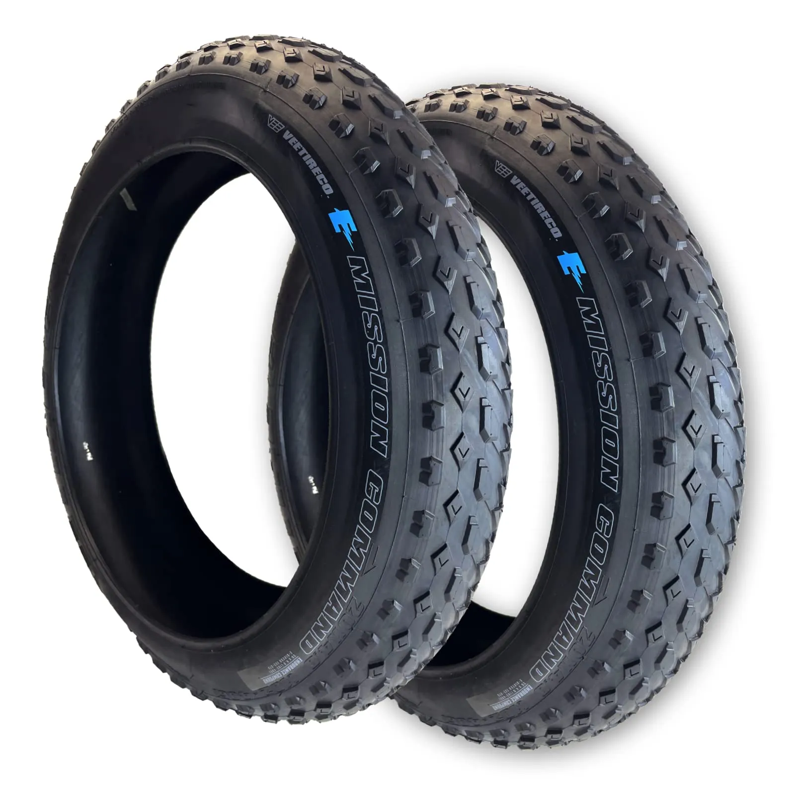 Two Vee Tire 20x4.0 Mission Command E-Bike Tires with Endurance & Puncture Protection, Black