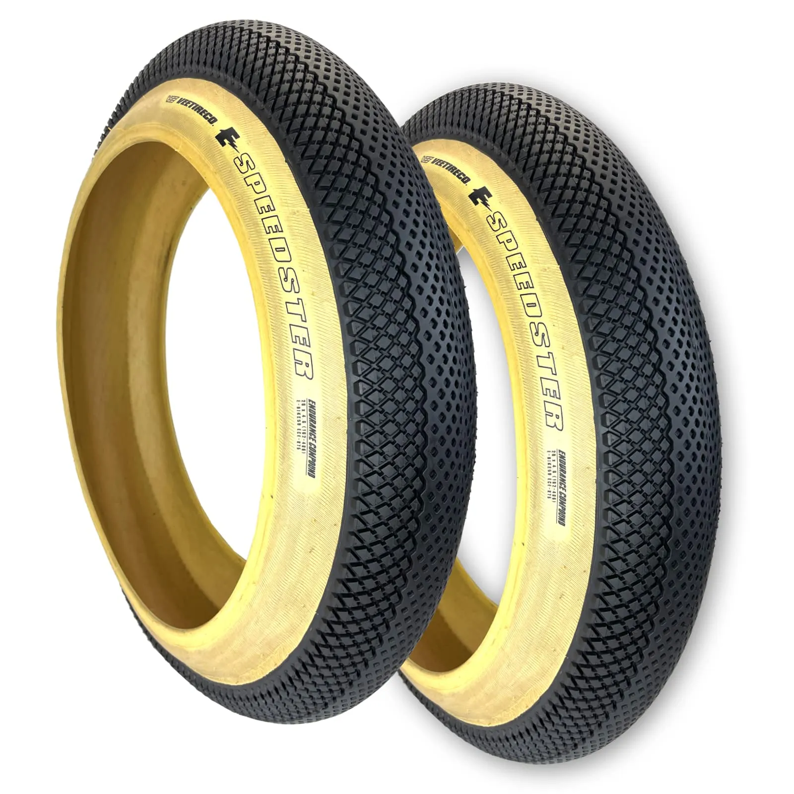 Two Vee Tire 20x4.0 SkinWall Speedster E-Bike 50 with Endurance Compound & Puncture Protection