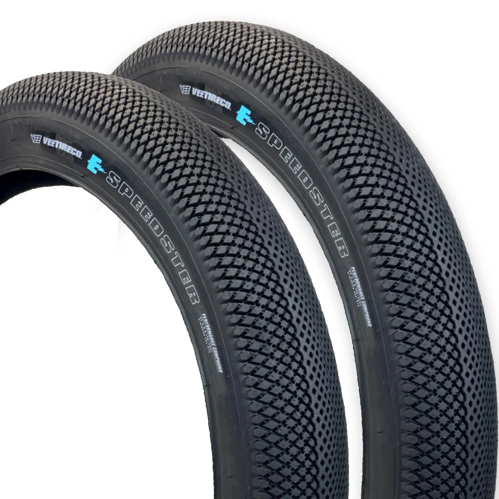 Two Vee Tire 22x3.0 Speedster E-Bike Tires, Blackwall, Performance Compound, Folding Bead