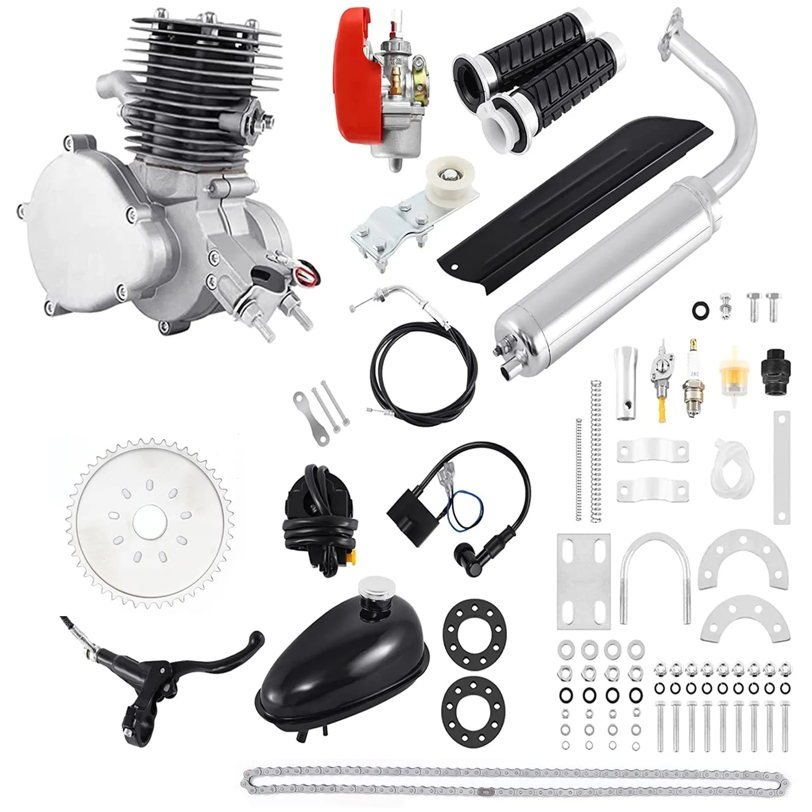 Upgrade 110cc Bicycle Engine Kit for 26'-28' Bicycles - Powerful 2-Stroke Motorized Bike Engine