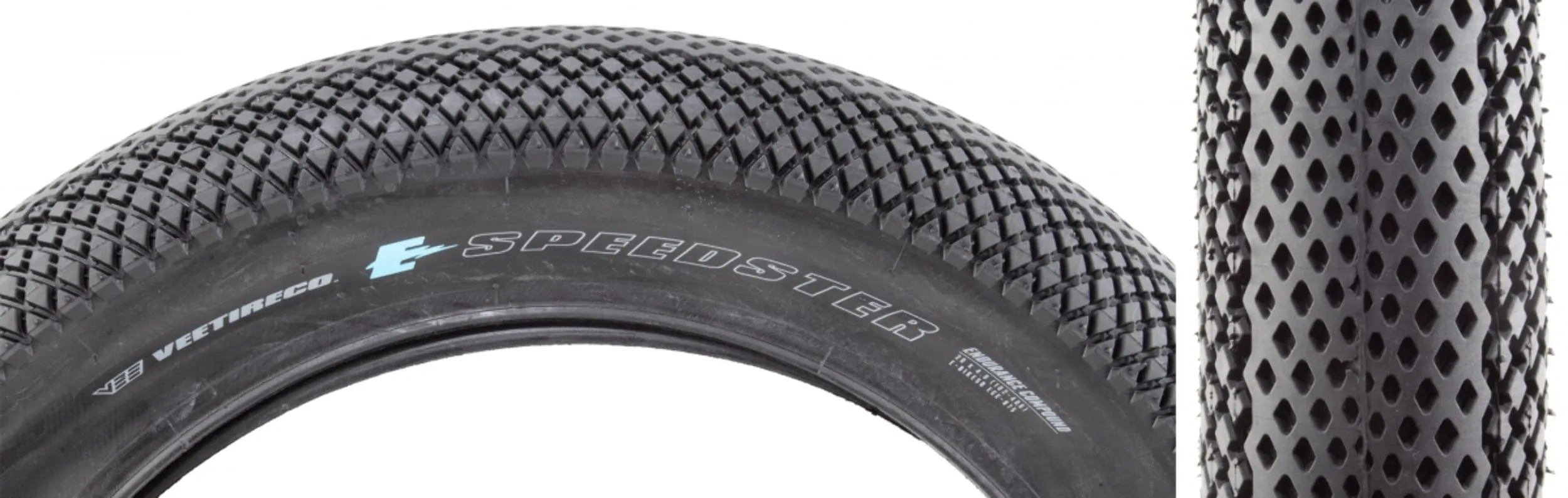 Vee 20x4.0 Speedster E-Bike Tire with Endurance Compound - Tube Type Wire Bead, Black