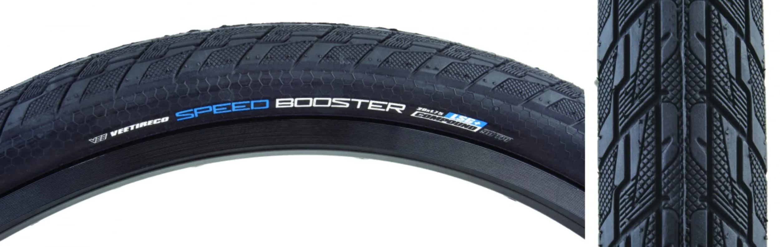 VEE SpeedBooster 20x1.75 Black Folding BMX Tire - High Grip LSG+ Compound for Fast Acceleration