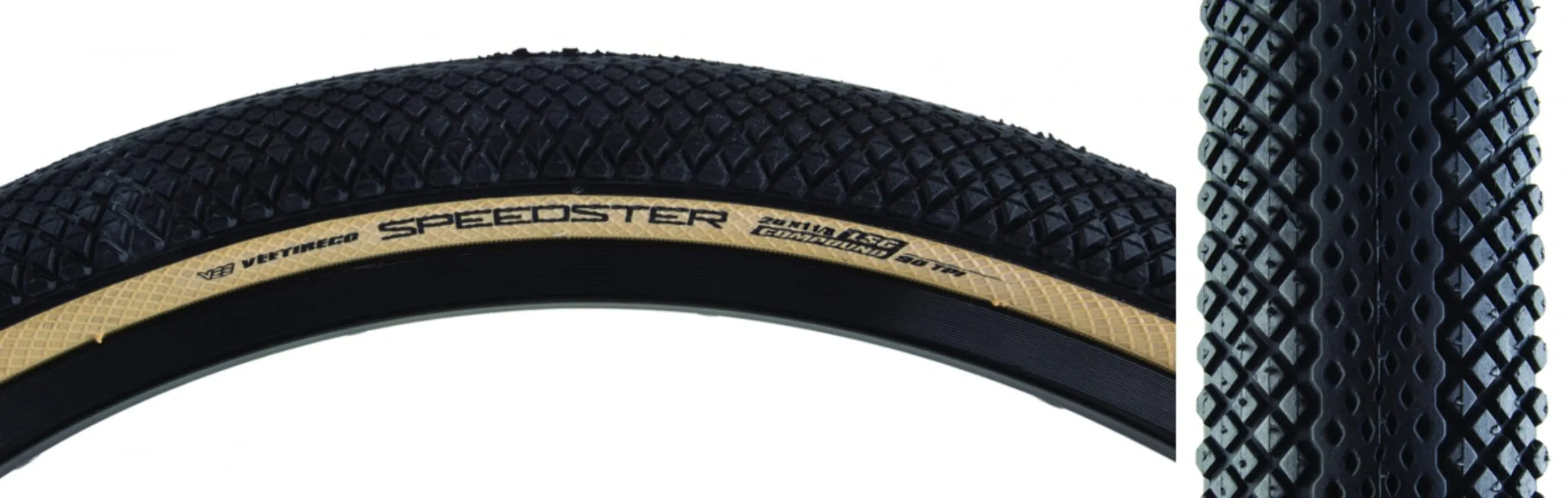 VEE Speedster 20x1-1/8 Black Folding Tire - Superior Speed & Traction for BMX Racing