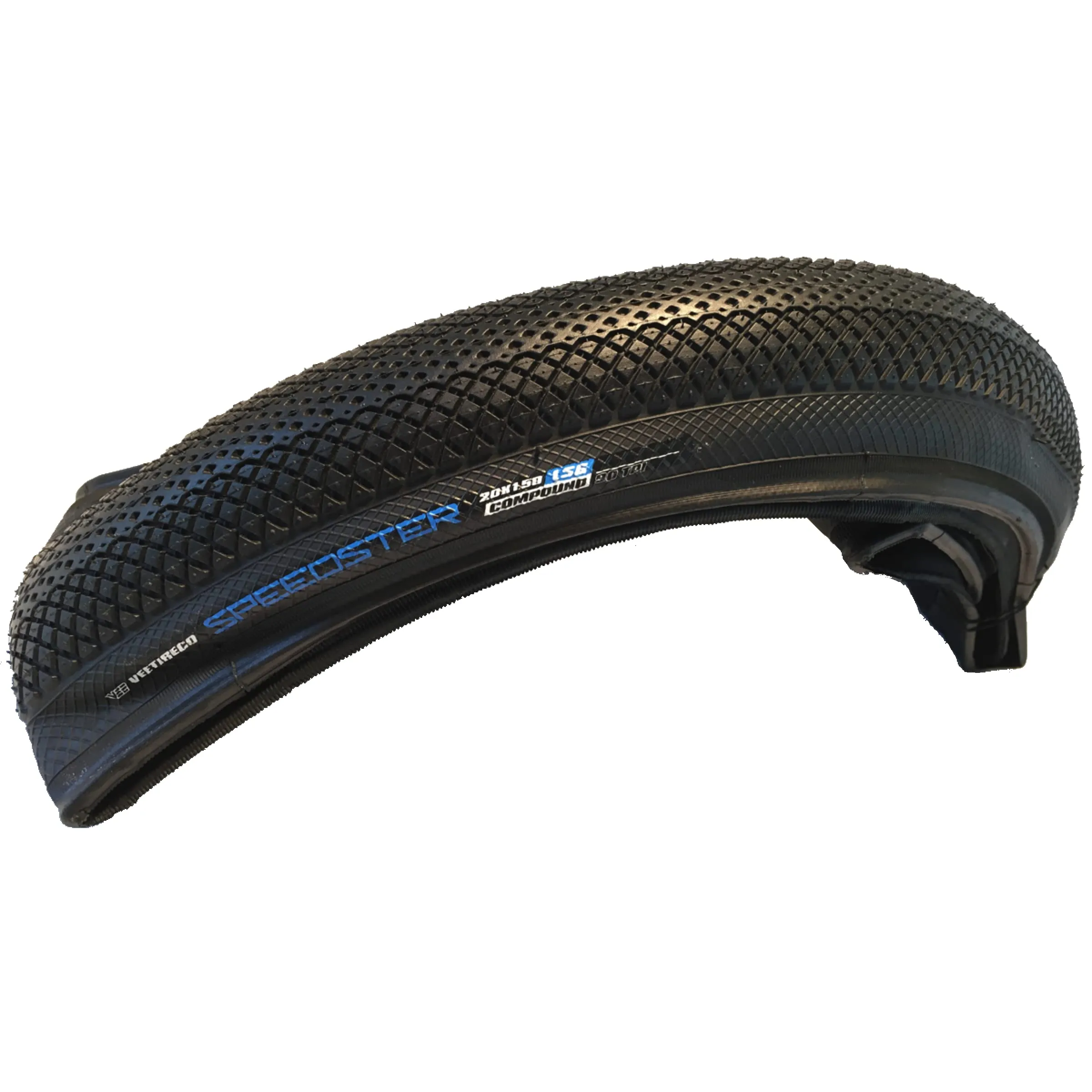 VEE Speedster 20x1.5 Black Fold Tire for BMX Racing, Dirt Jumps, and Urban Shredding