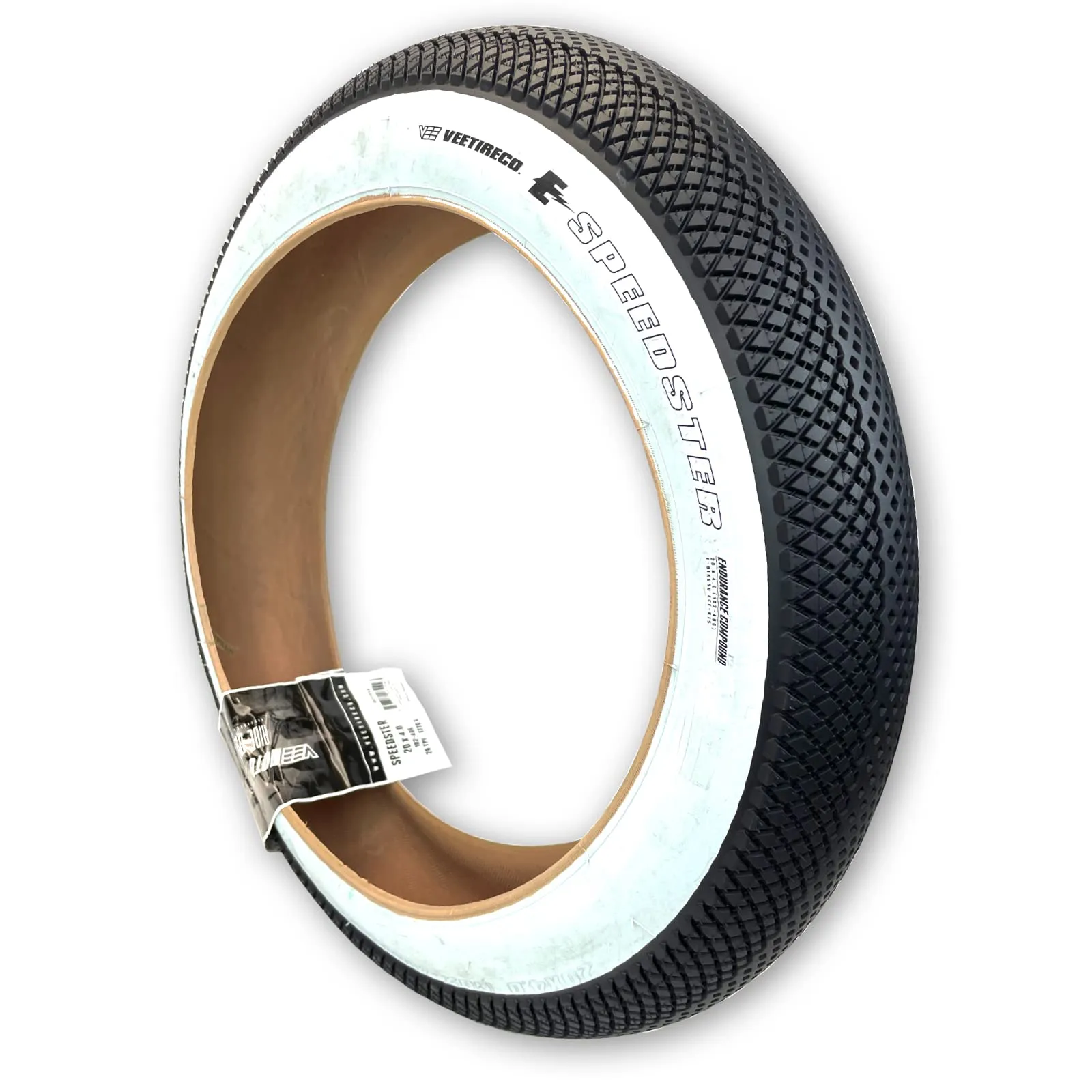 Vee Tire 20x4.0 White Wall Speedster E-Bike 50 Rated with Endurance Compound