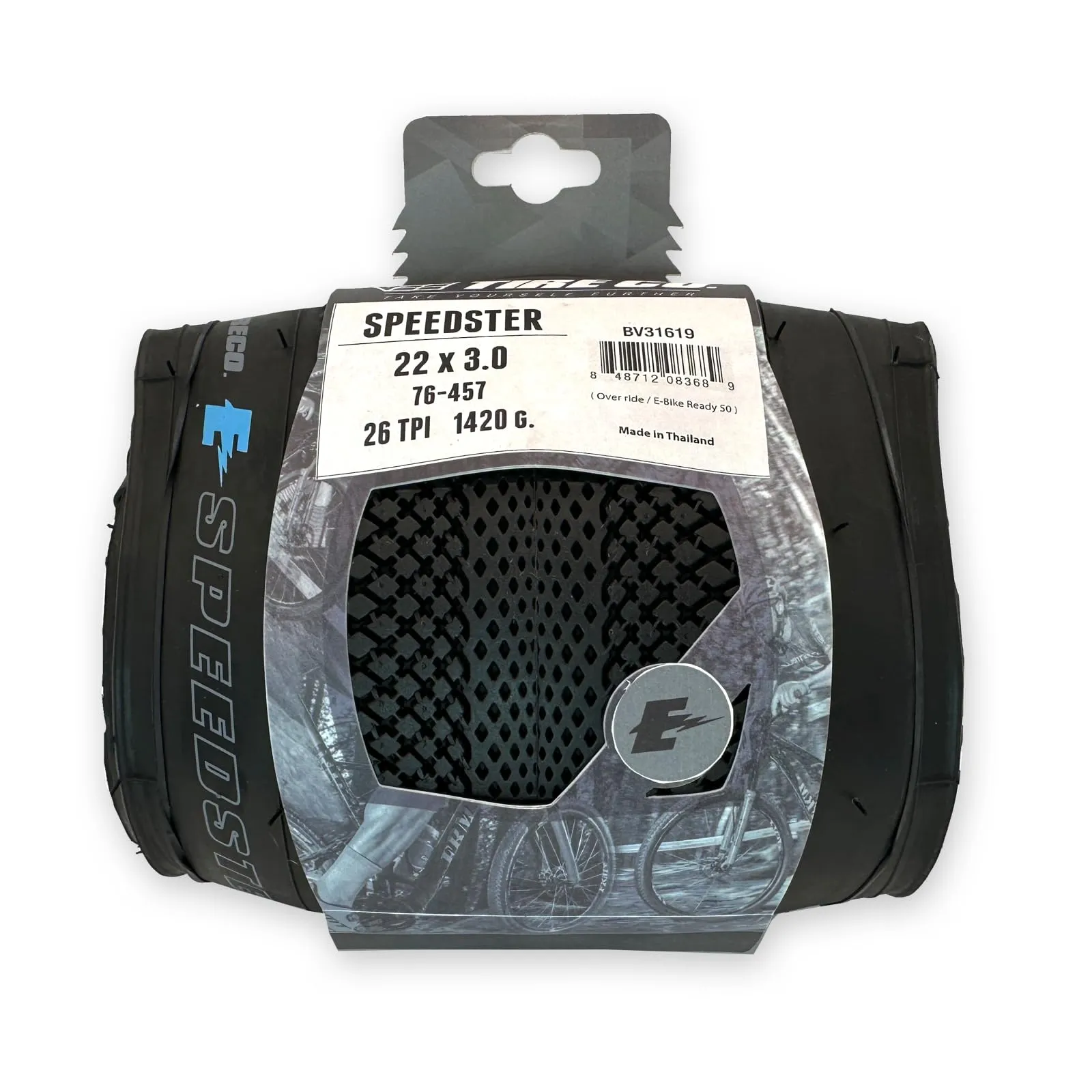 Vee Tire 22x3.0 Speedster E-Bike Tire, Blackwall with Performance Compound for Ultimate Grip