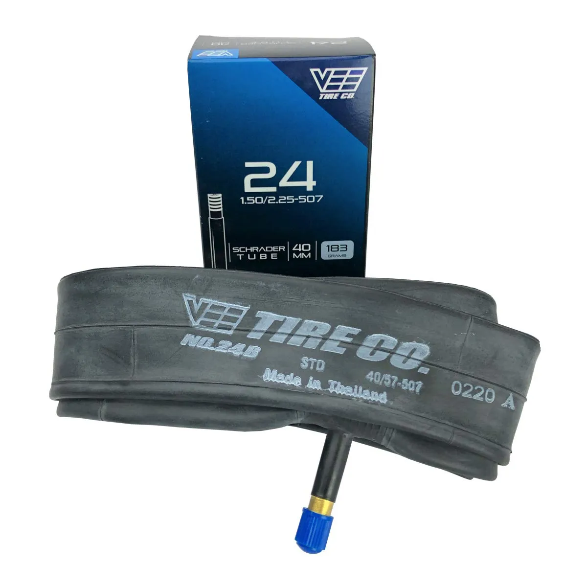 Vee Tire 24x2.25 Bicycle Inner Tubes - 40mm Schrader Valve Pair - Durable Butyl Rubber