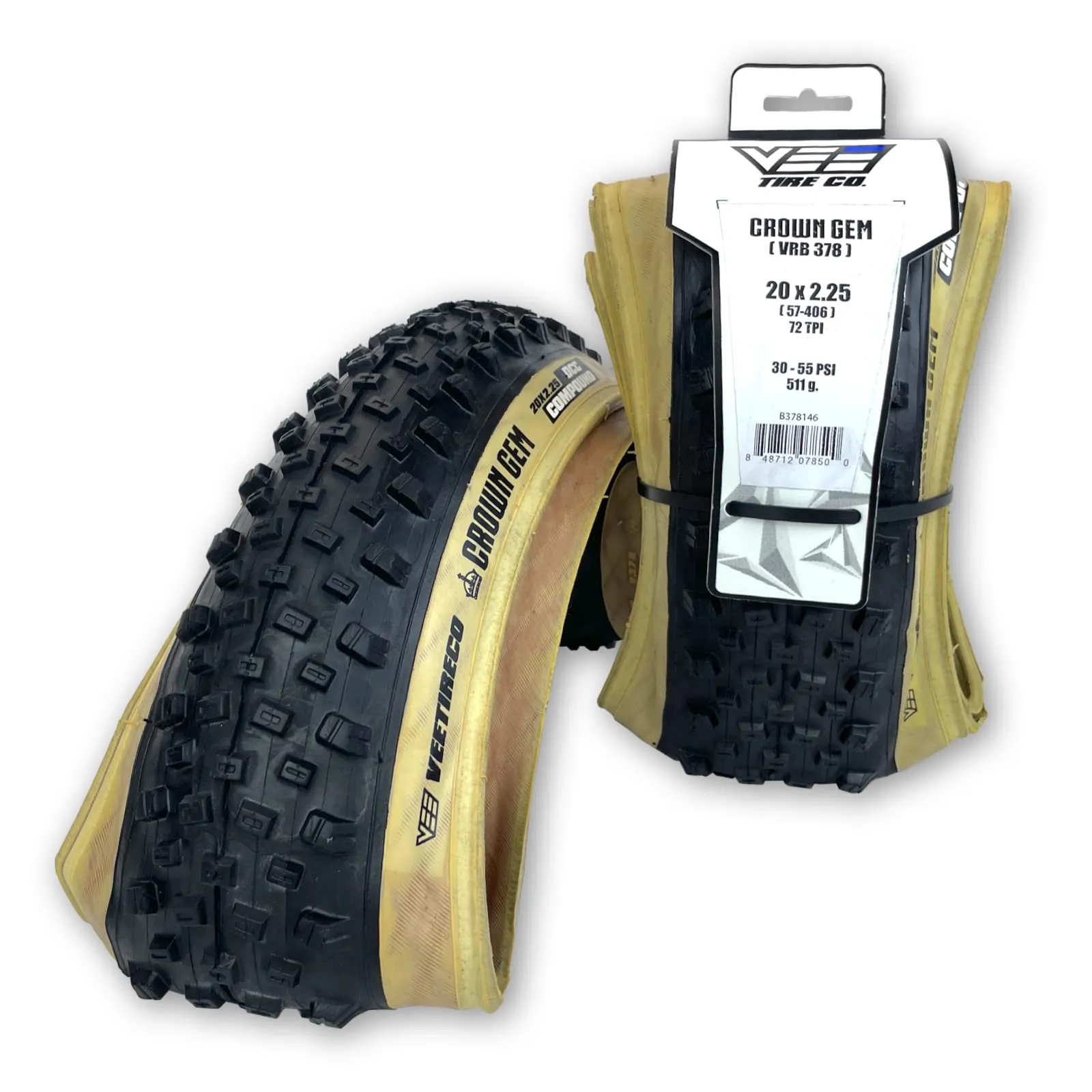 Vee Tire Crown GEM 20x2.25 Skinwall Mountain Bike Tires - Dual Control Compound, Folding Beads