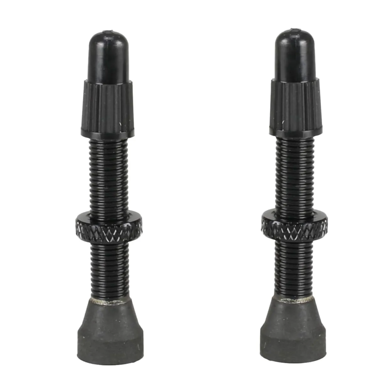 Venzo Mountain Bike Tubeless Tire Valves 35mm - Leak Proof Aluminum with Rubber Base, Pair of 2