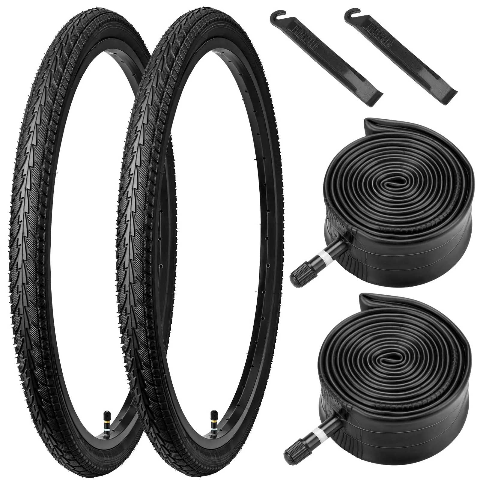 Vershin 24' Bike Tires 24x1.75 with Tubes and Tire Levers for Urban and Flat Road Riding
