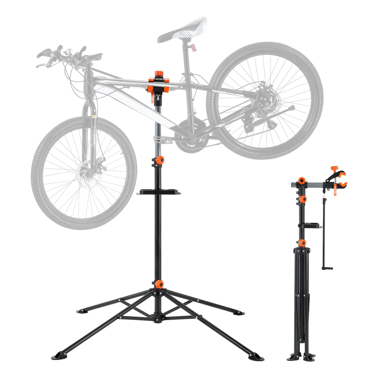 VEVOR Heavy-Duty Bike Repair Stand - 66-80 lbs Adjustable Height with Magnetic Tool Tray