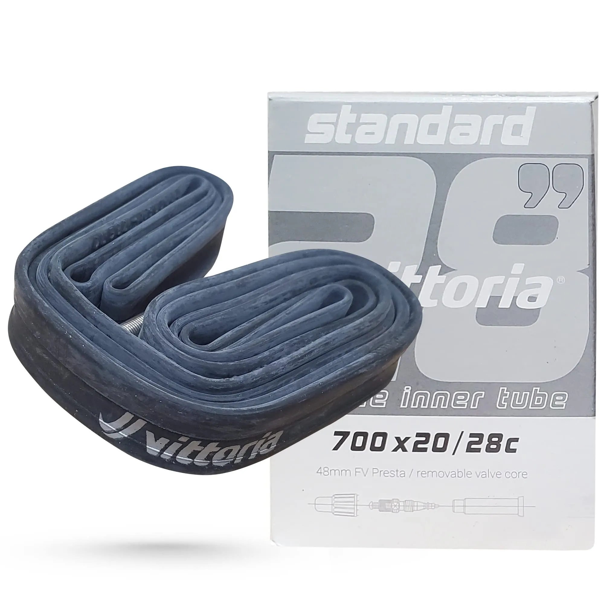 Vittoria Butyl Inner Tubes - 700c Presta Valve - 0.9mm Thick - Puncture Resistant - Black