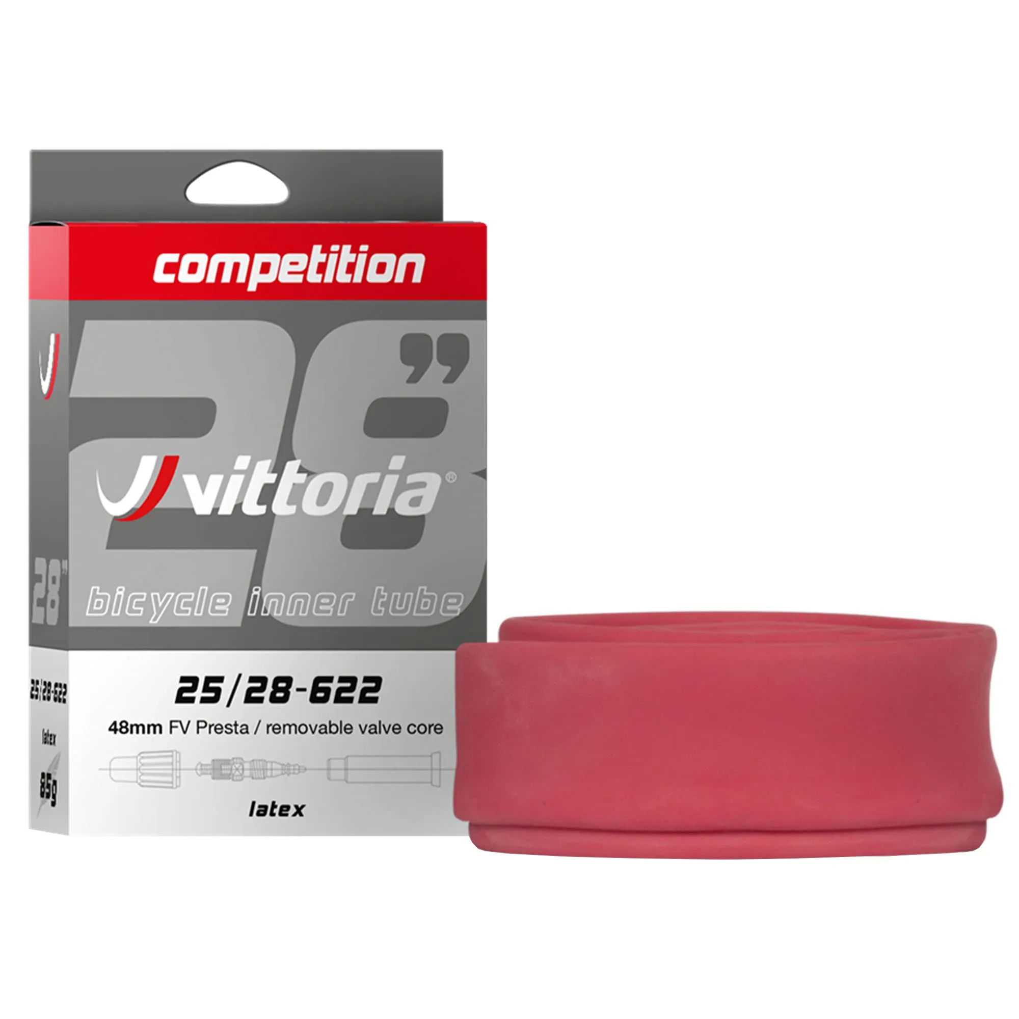Vittoria Competition Latex Bike Inner Tube 700x19/23 - Lightweight Performance Racing Tube