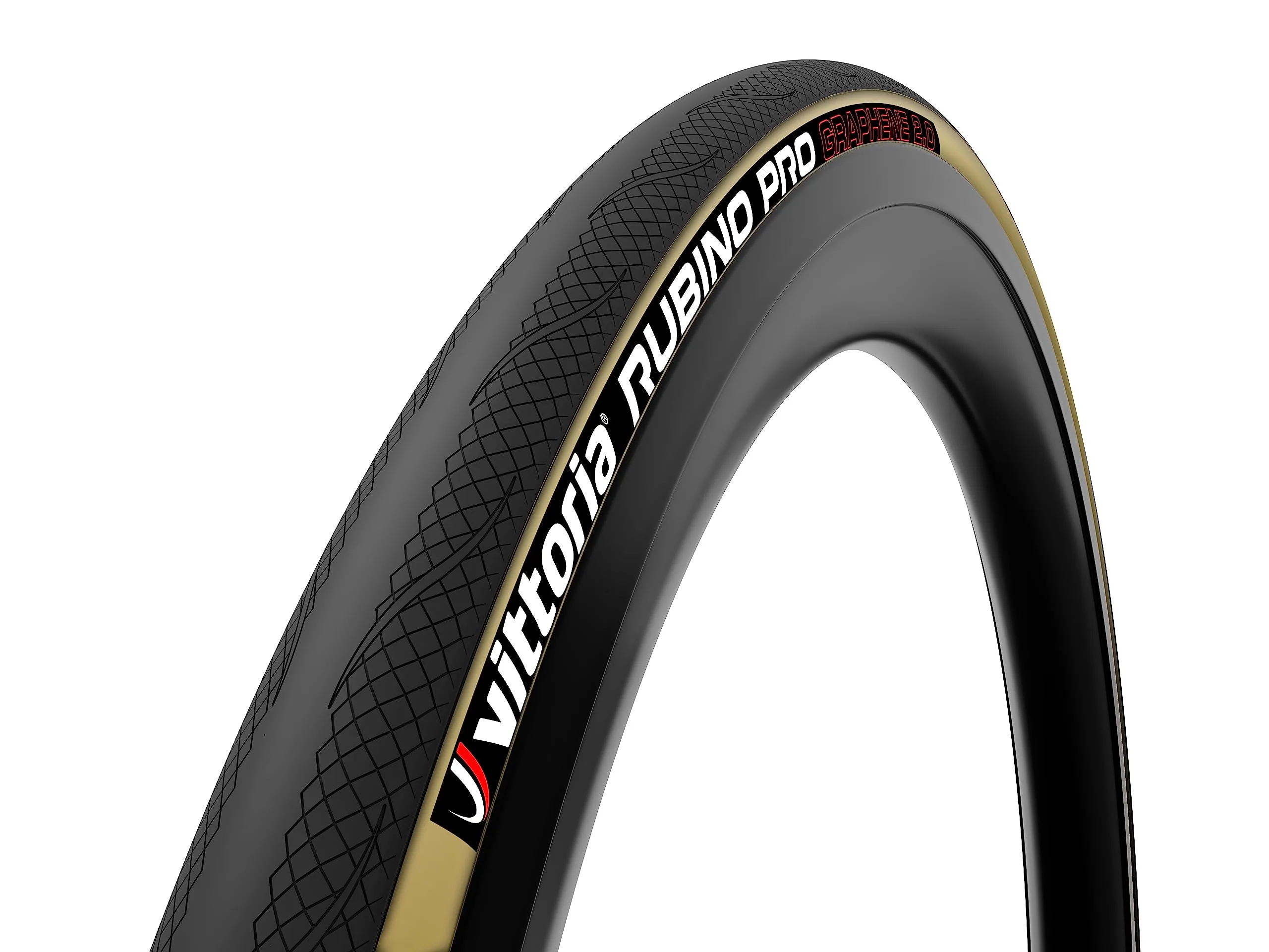 Vittoria Rubino Pro IV Graphene 2.0 - Performance Road Bike Tire 700x25c with Tan Stripes