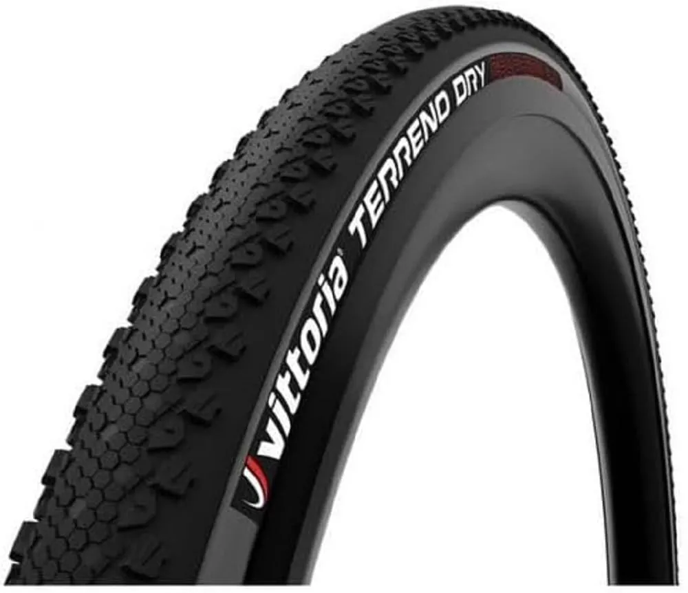 Vittoria Terreno Dry 700x38c Folding Tyre - Black Clincher for Gravel & Cyclocross Racing