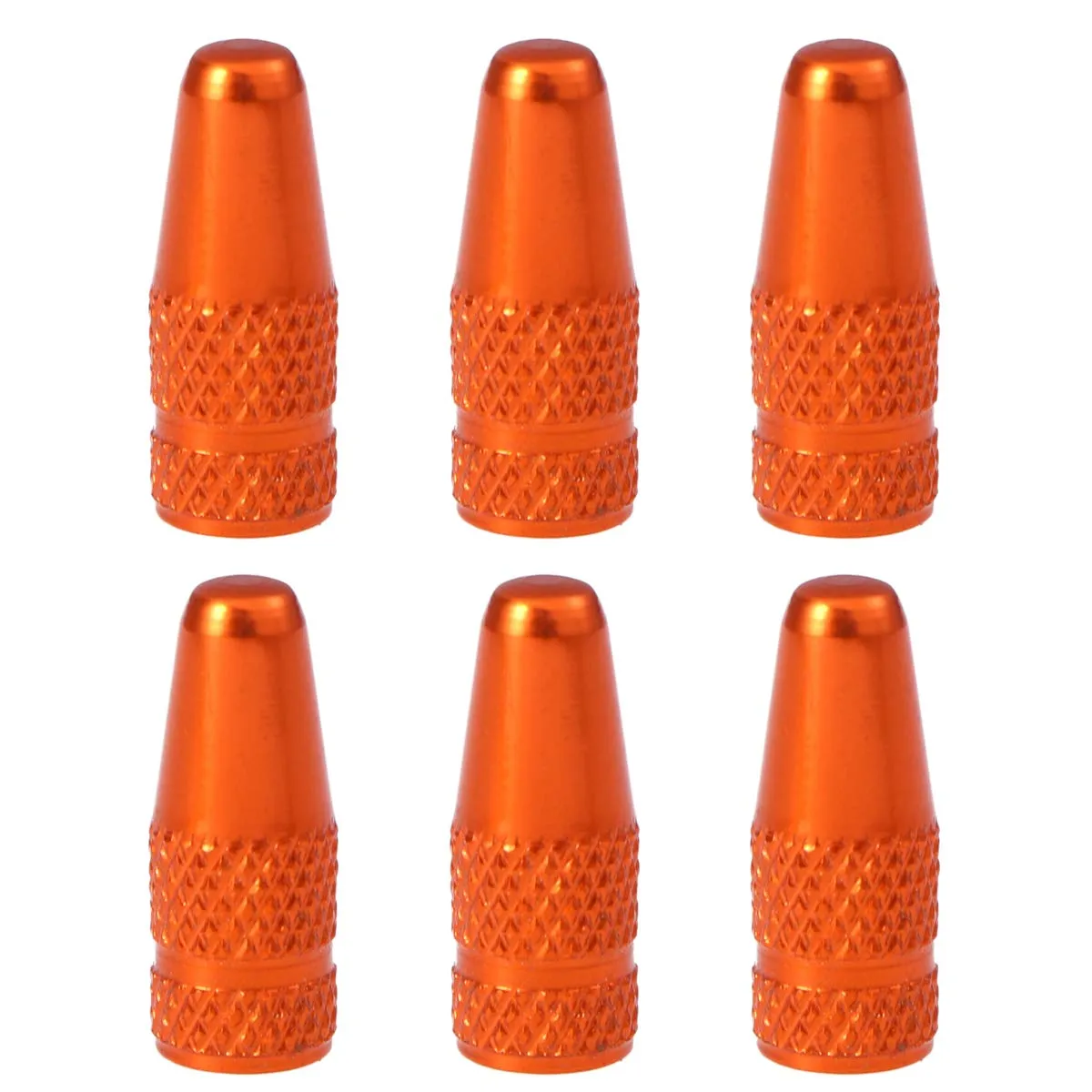 VORCOOL 6pcs Orange Aluminum Alloy Bicycle Valve Caps - French Style Dust Covers for Bikes