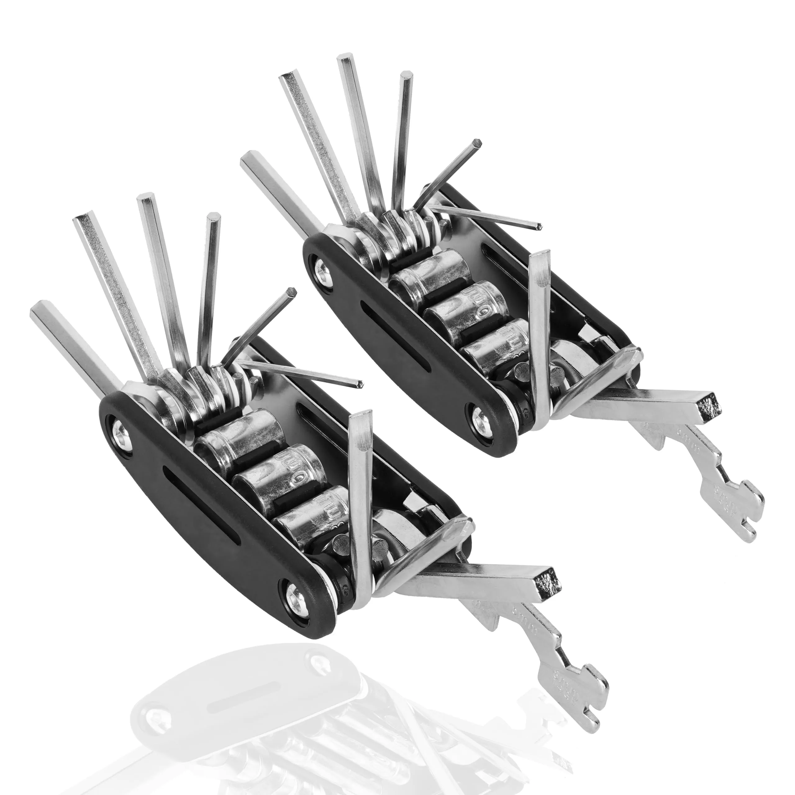 Voro Motors 2-Pack Lightweight 12-in-1 Stainless Steel Bike Multi-Tool Kit with Safety Lock