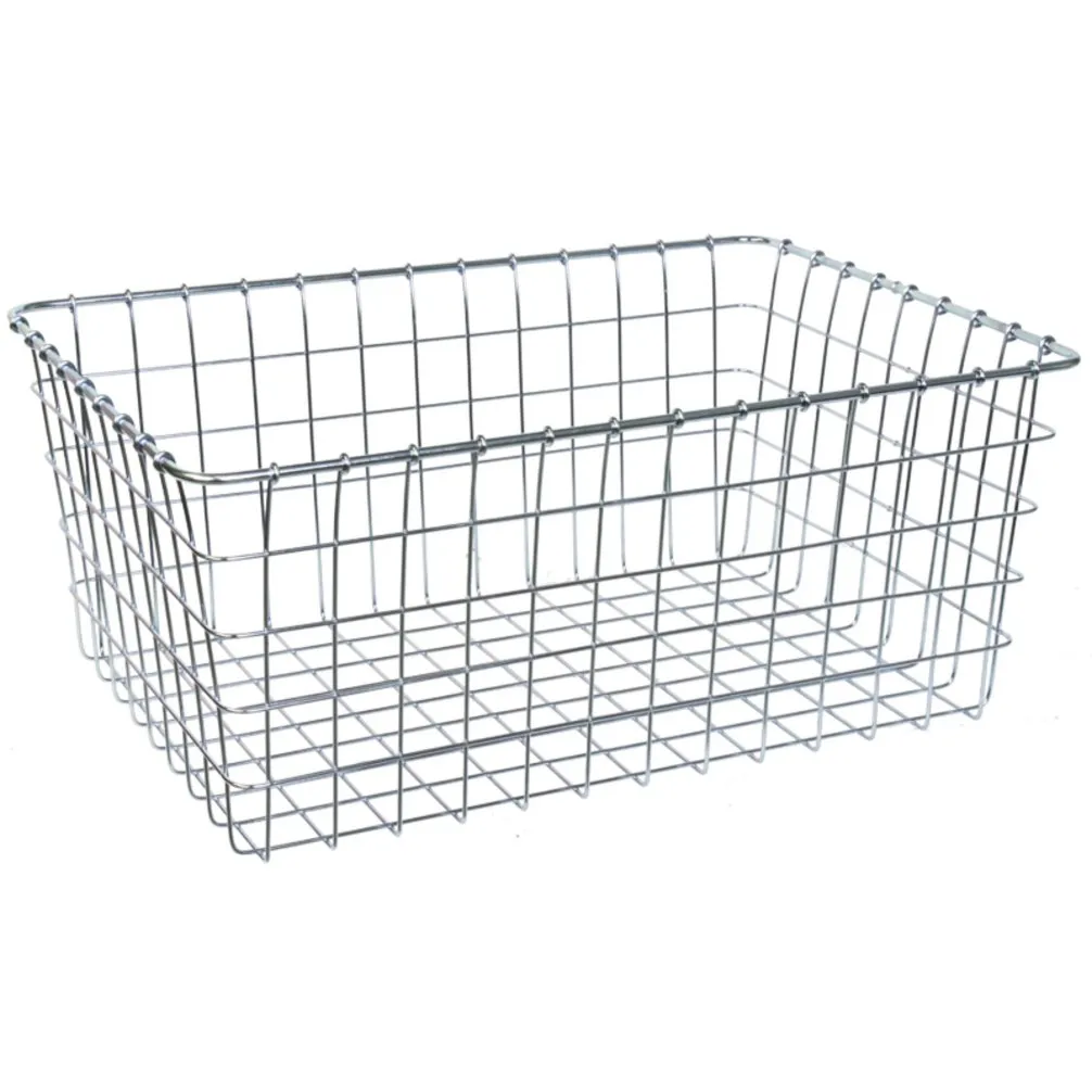 Wald 1275 Chrome Bicycle Basket 21'x15'x9' - Ideal for Adult Three Wheelers, No Hardware Included