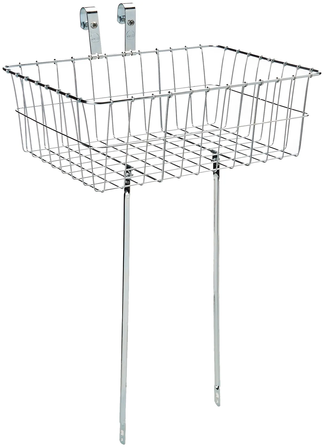 Wald 139 Front Bicycle Basket - Chrome Plated, 15x13' Top, 15.75x10.5' Bottom, 6' Deep