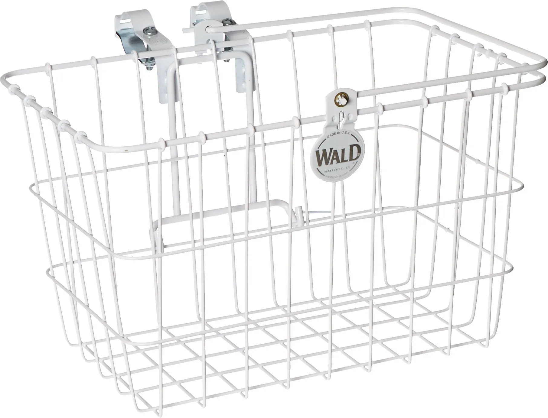 Wald 3133 Q-R Bolt-On Front Handlebar Bike Basket - Sturdy, Spacious, Available in Black or White