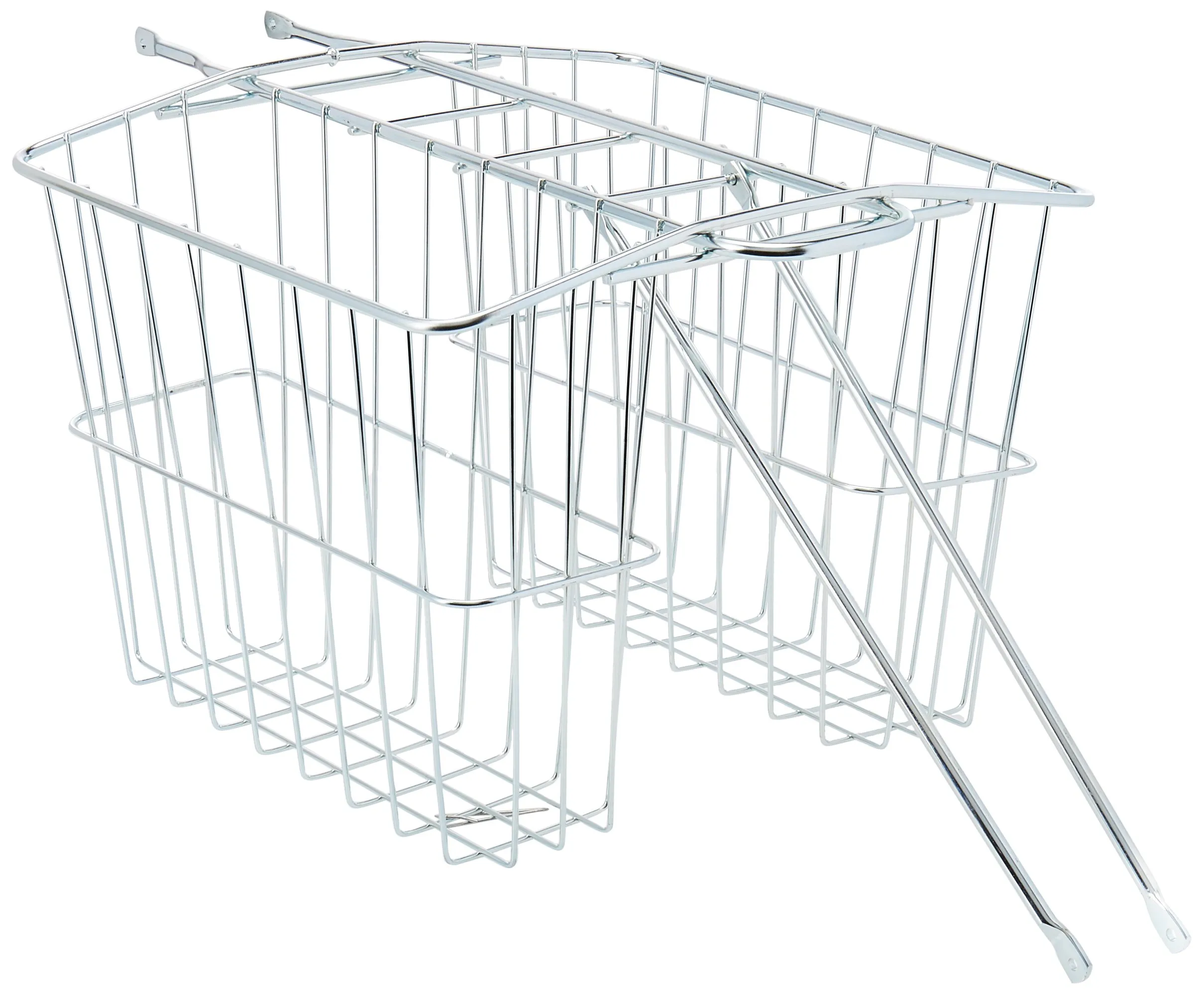 Wald 570 Rear Twin Bicycle Carrier Basket - Chrome, 13.5' x 5' x 10' - Durable Cargo Solution