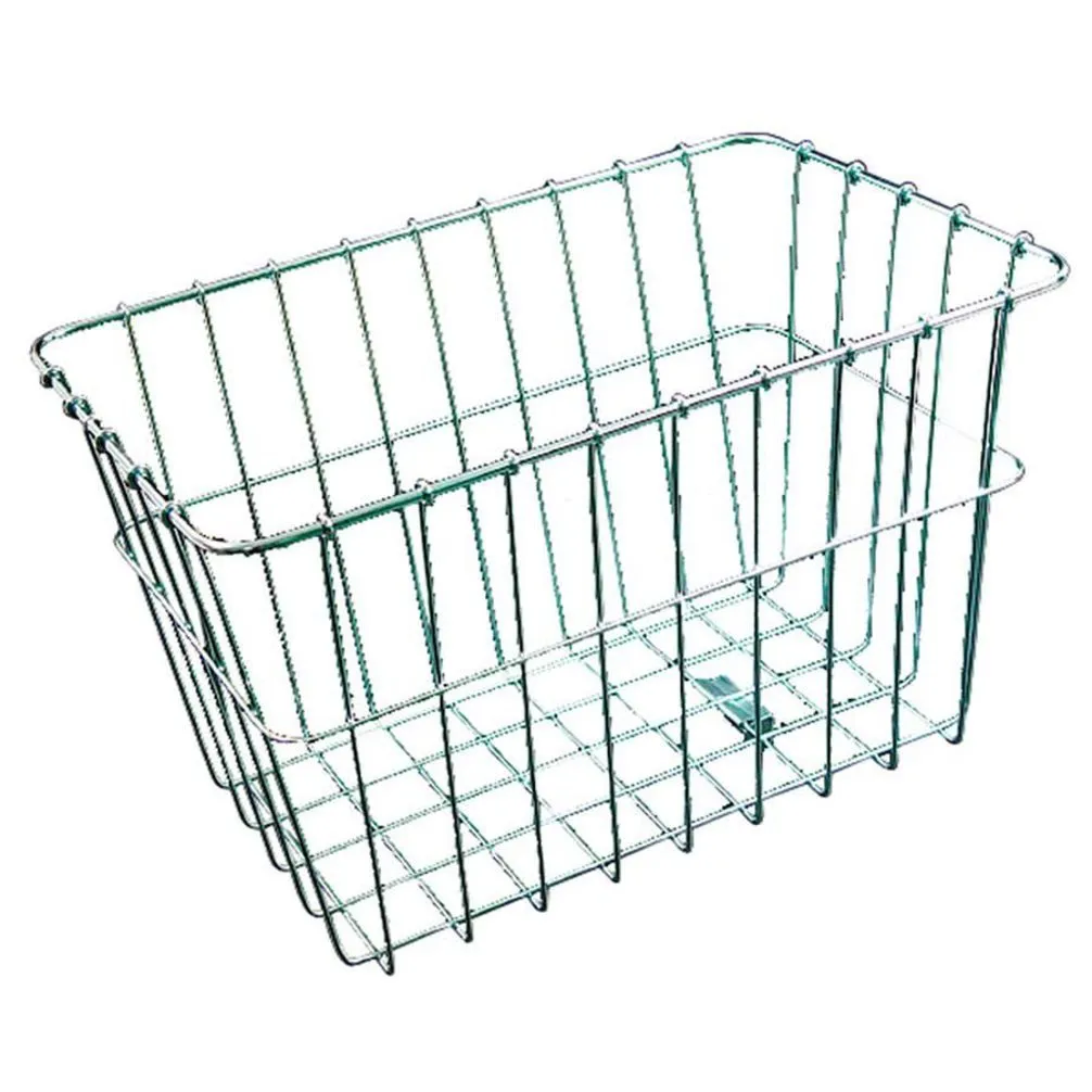 Wald 585 Rear Bicycle Basket in Silver, 14.5'x9.5'x9', Sturdy Steel, Fits Existing Rear Rack