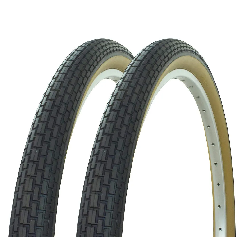 Wanda Brick Tread Tires Black/Gum 26 x 2.125 for Beach Cruiser Bikes - High Quality by FENIX