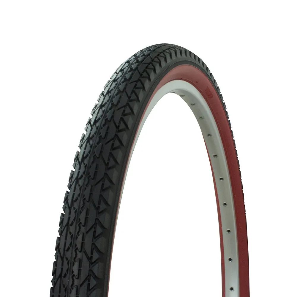 Wanda Diamond Tread Bicycle Tire 26 x 2.125 for Beach Cruiser Bikes - Black/Red Design