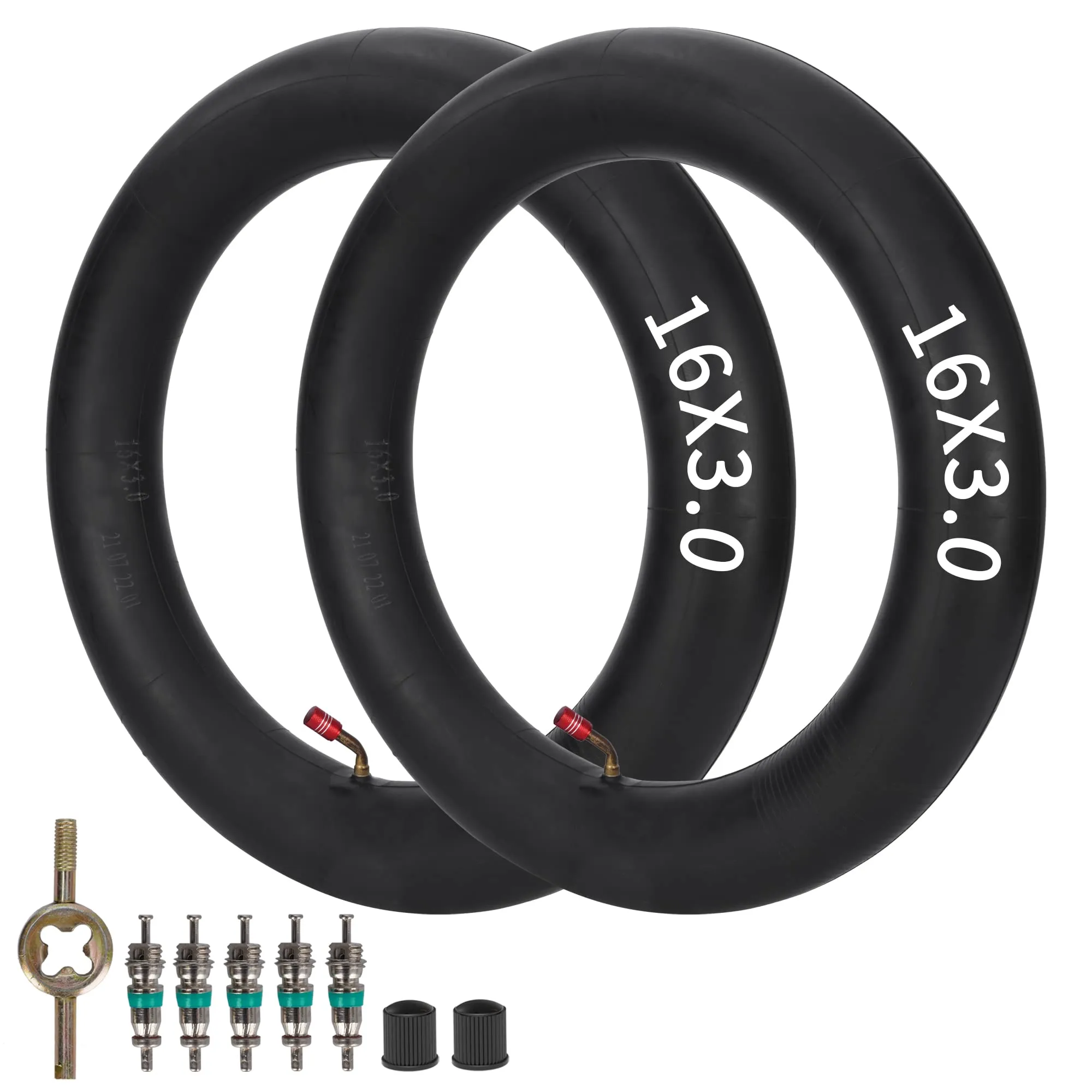 WATOAY 16x3.0 Inner Tube Replacement for E-Bikes, Scooters, Mopeds, Kids Bikes with Angled Valve