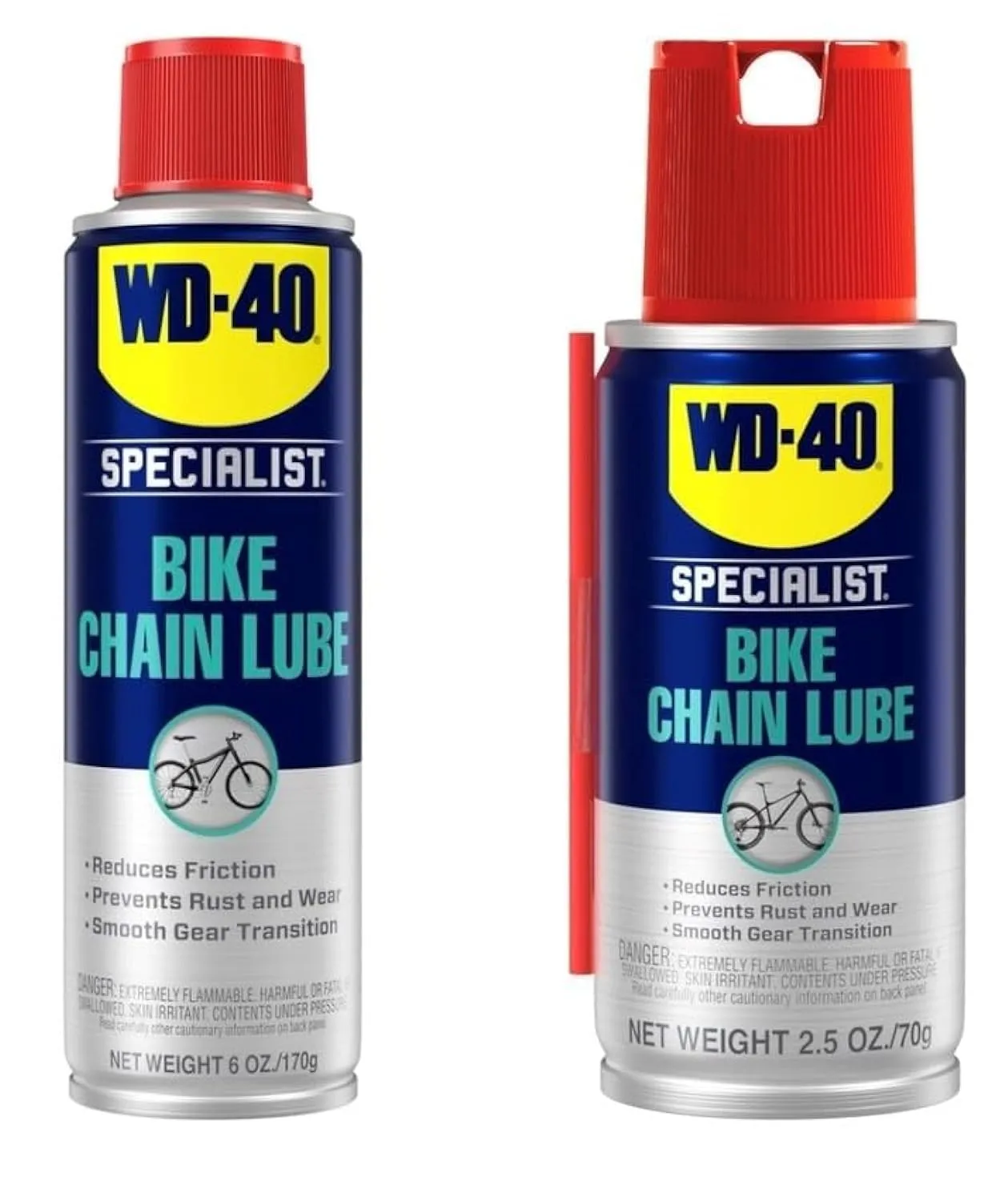 WD-40 Specialist Bike Chain Lube Bundle 2.5 & 6 oz - Long-lasting, No-wax Formula for All Conditions