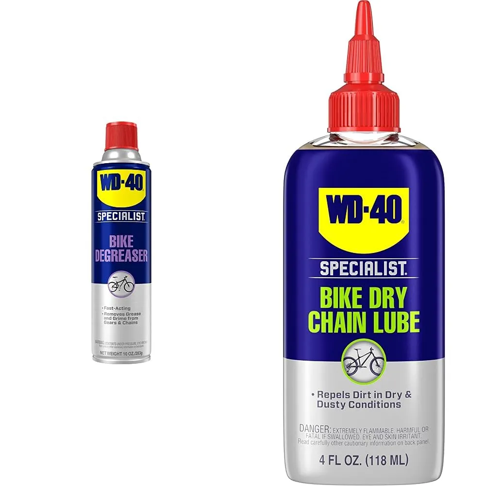 WD-40 Specialist Bike Degreaser & Dry Chain Lube Bundle (10 OZ, 4 OZ) for Superior Bike Care