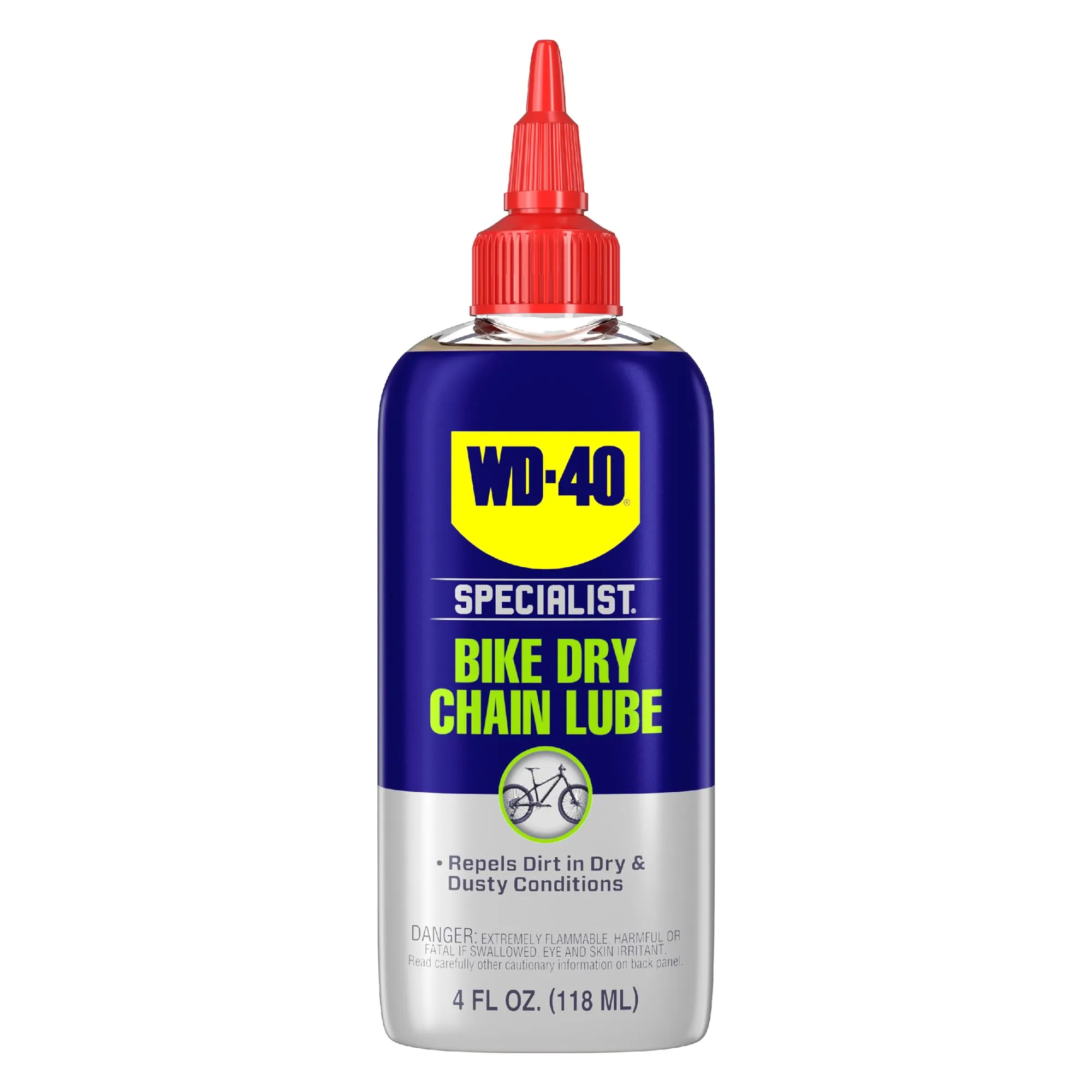 WD-40 Specialist Bike Dry Chain Lube 4 OZ - Premium Dry Lube for Dusty Conditions and Extended Chain Life
