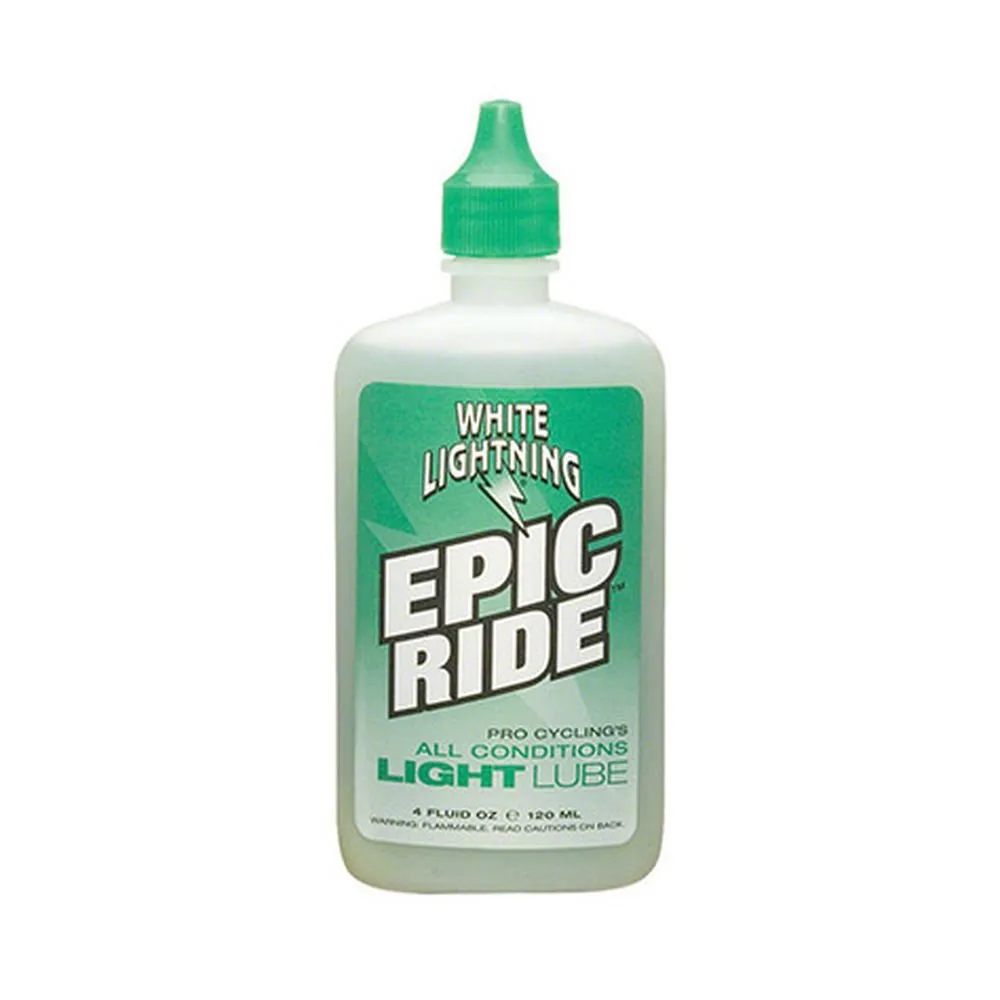 White Lightning Epic Ride Lube 4oz - All-Conditions Bicycle Lube for Smooth Shifting & Quiet Riding