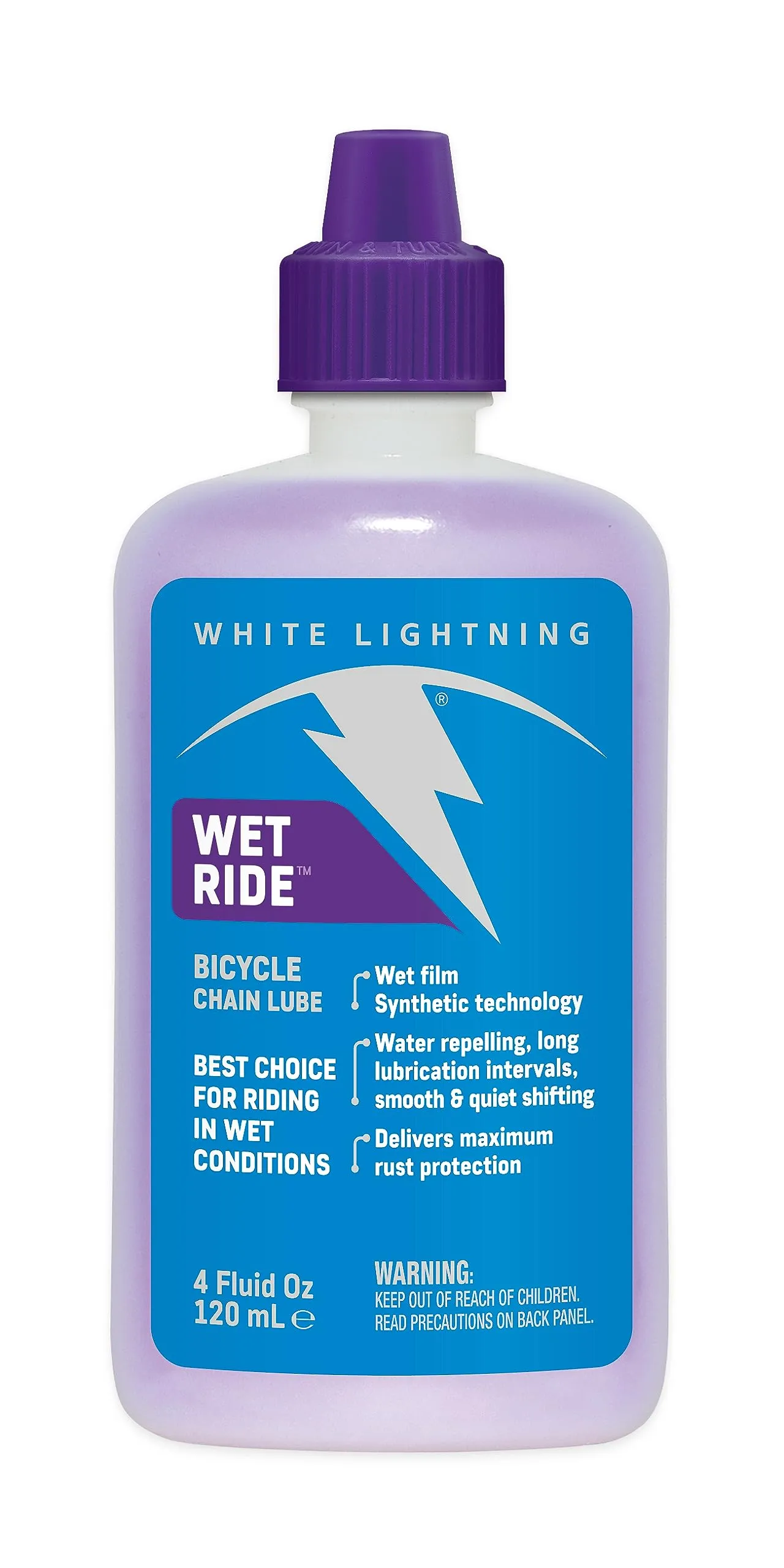 White Lightning Wet Ride Synthetic Lubricant - Waterproof, Heavy Bodied, Perfect for Extreme Weather
