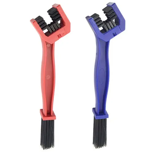 WMYCONGCONG Motorcycle Bicycle Chain Cleaning Tool Set - 2 PCS Blue & Red Brush for Bikes