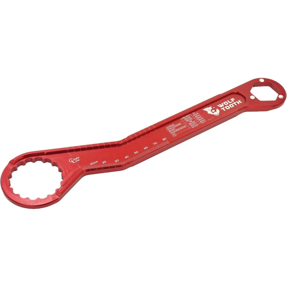 Wolftooth Ultralight Pack Bottom Bracket Wrench & Chain Whip - Red, 8mm Hex, Compact Tools