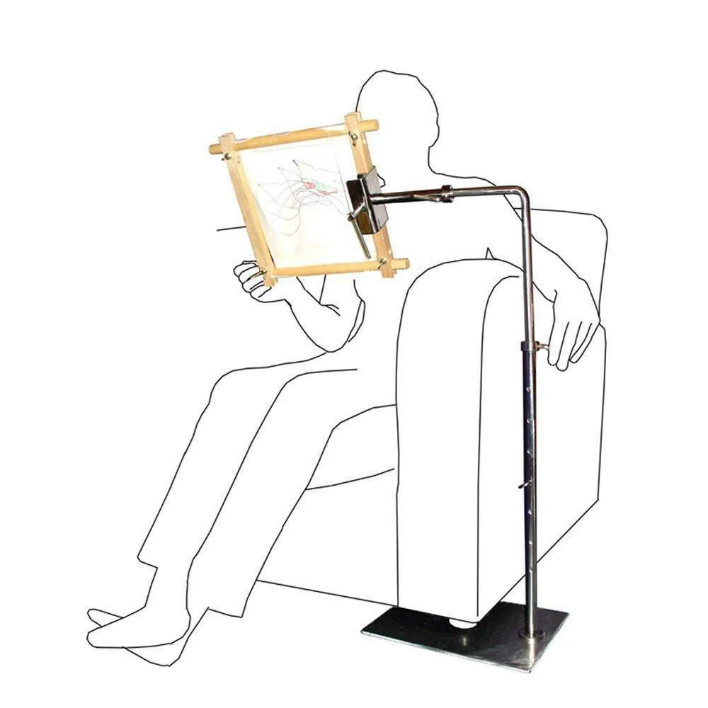 Workstand with Side Clamp - Adjustable Powder Coated Silver Grey for Embroidery Frames