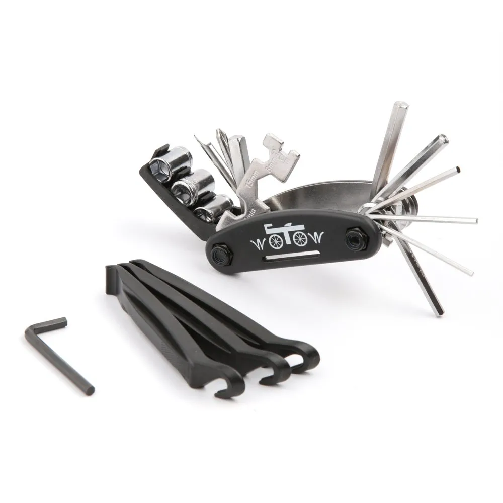 WOTOW 16 in 1 Bike Repair Tool Kit - Durable Multitool with Tire Levers & Hex Wrench Set