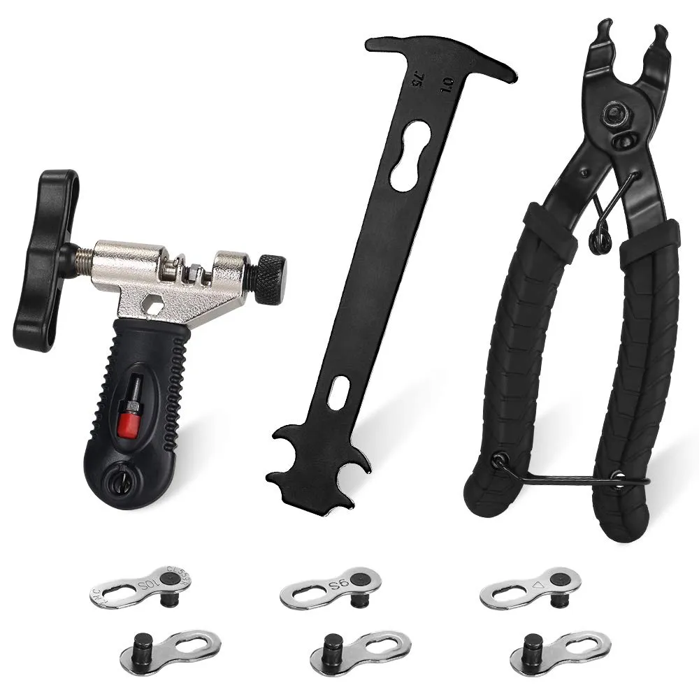 WOTOW Bike Chain Repair Tool Kit for 6/7/8/9/10 Speed Chains - Complete Set with Pliers, Checker, Breaker, Links