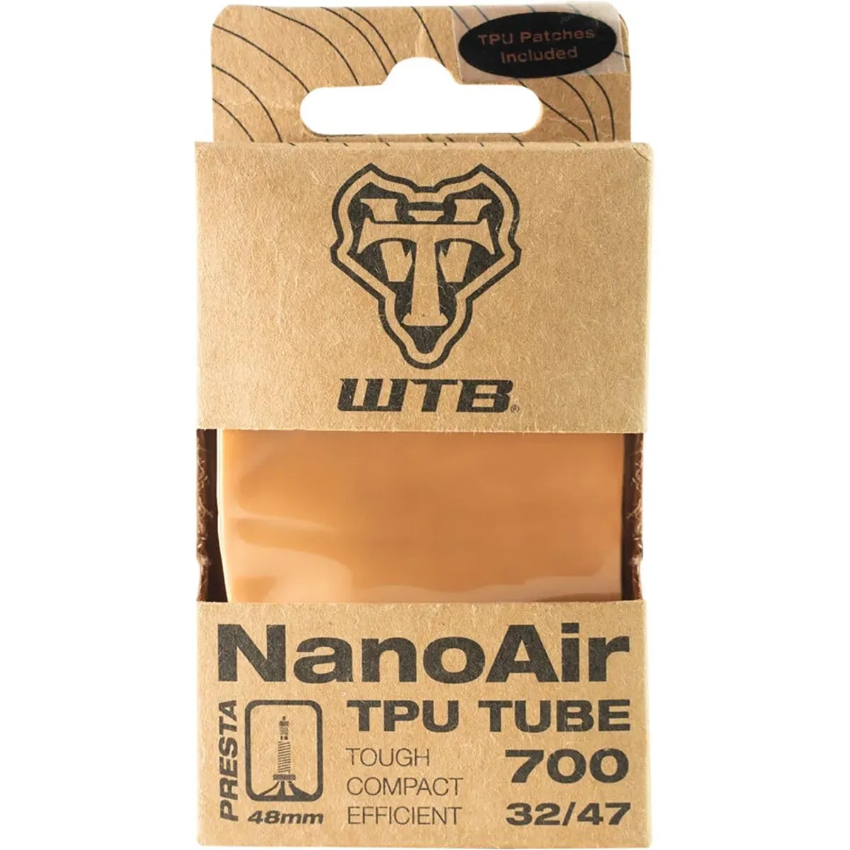 WTB Nanoair TPU Tube Tan 29X1.9/2.5in, 48mm Presta Valve - Lightweight, Durable, Compact Design