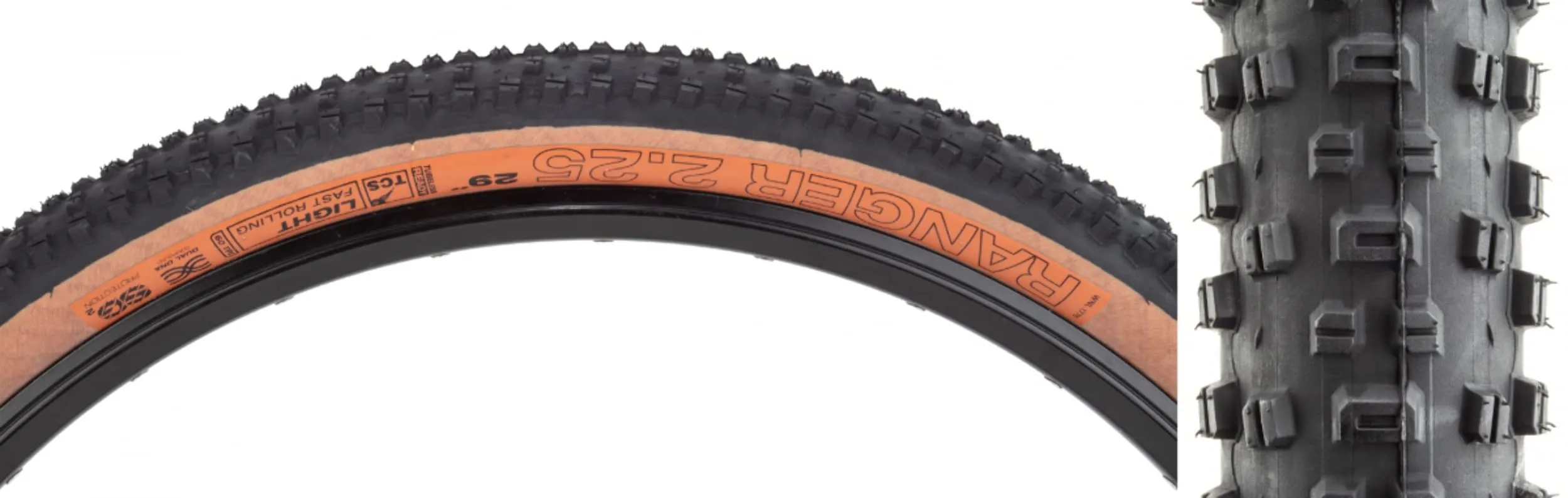 WTB Ranger 2.25 x 29 TCS Light/Fast Rolling Tire - Tan, Dual DNA, SG2 Protection, 60tpi